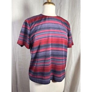 Kasper Blouse Size 6 Y2k 90's Vintage Quiet Luxury Boho Chic Watercolor Blouse